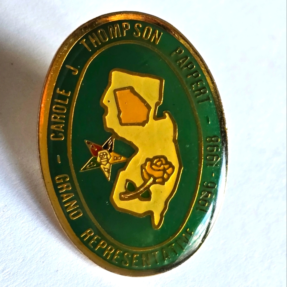 Vintage Eastern Star pin enamel lapel Masonic OES